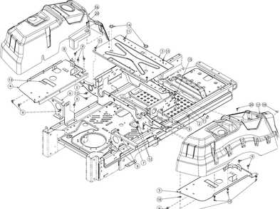 Platform Diagram and Parts List for Z-FORCESX60KW (17AIDGJD010)(2017) Cub Cadet Lawn Tractor